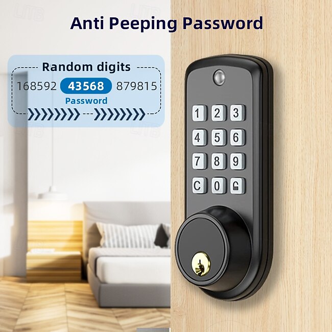 Password Lock Fully Automatic Electronic Lock Left and Right Wooden Door Lock Smart Door Lock #18590405