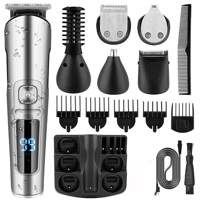Hair Clipper Waterproof Beard Trimmer for Men - Includes Nose Hair Trimmer Body Shaver and Grooming Kit - Perfect Gift for Father's Day #9707401
