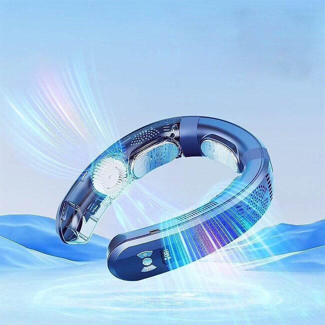 Wearable portable small USB neck fan mini lazy person leafless neck outdoor camping neck cold air cooling device portable air conditioner portable neck fan summer essential item #14741396