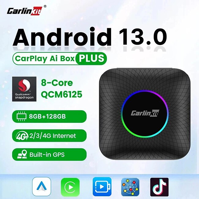 CarlinKit CarPlay Box Wireless Apple Carplay  Android Auto Android 13.0 QCM6125 Streaming Box 4GLTE #9764720