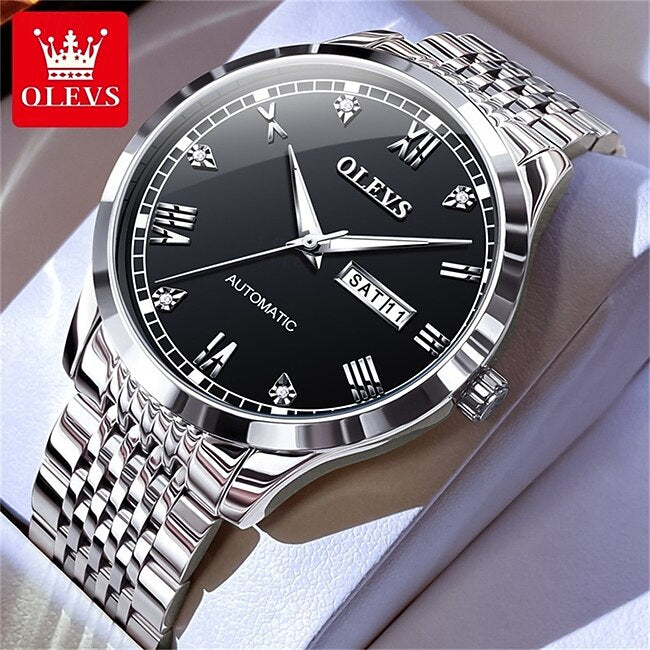 New Olevs Olevs Brand Fashion Trend Men'S Steel Belt Watch Calendar Week Display Luminous Simple Automatic Mechanical Watch Casual Waterproof Sports Men'S Wristwatch #10267281