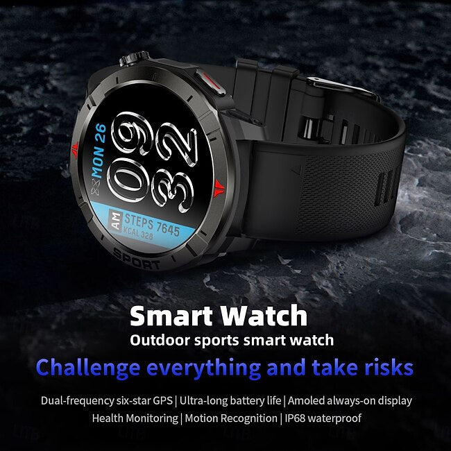 Multi Functional Outdoor Sports Smartwatch 1.43 Inch Fitness Running Watch wireless Pedometer Call Reminder Activity Tracker Compatible with Smartphone Best Gift for Men and Women #17220372