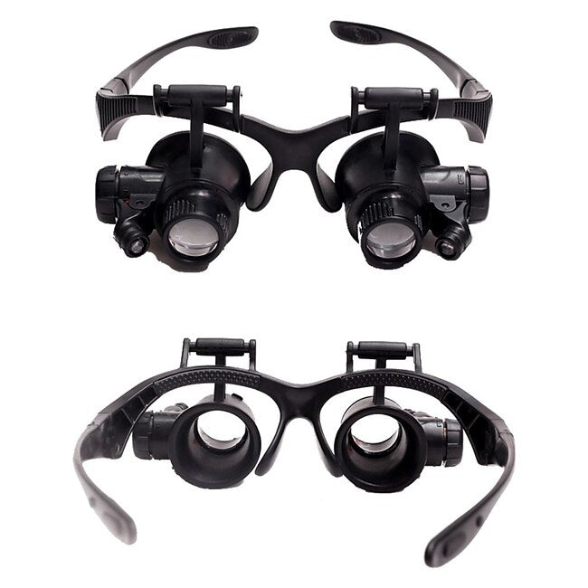 LED Lamp Jeweler Magnifier 15X 20X 25X Lens Magnifying Eye Glasses Loupe Jewelry Appraisal Watch Repair #9745441