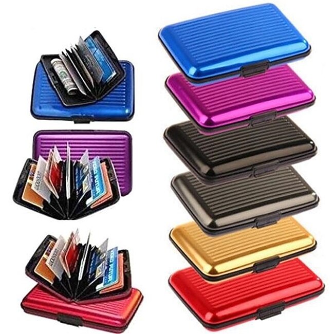 Credit Card Holder Wallet Metal Name Card Holder Waterproof Credit Card Protector for Women Men #9607071