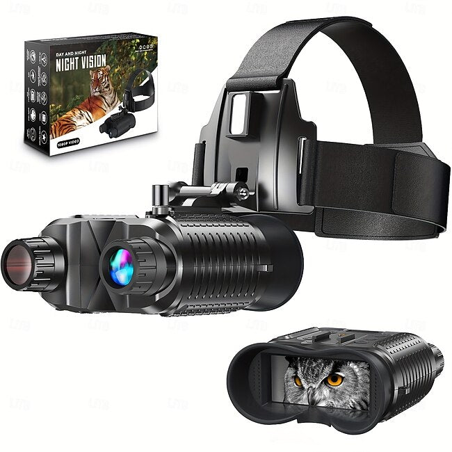 Infrared Night Vision Goggles for Adults Rechargeable Binoculars with 2.7-Inch Screen 1080P FHD Video & Photo 8x Optical and Digital Zoom Compatible with MICH Helmet #10749638