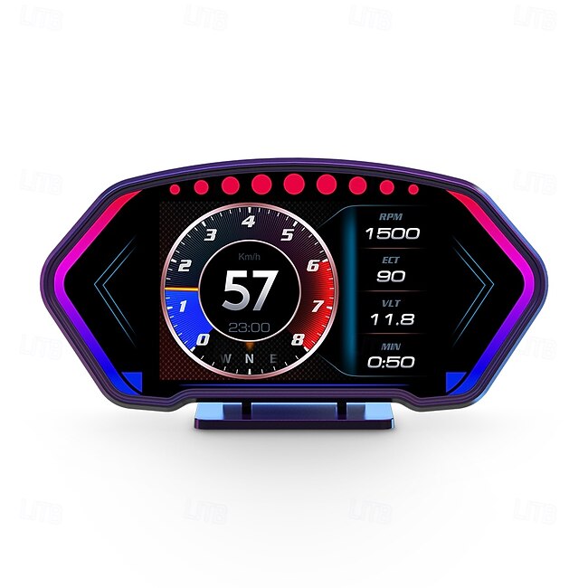 P3 GPS Speedemeter HUD OBD2 Head-up Display On-board Computer Car Voltage RPM Water Temperature Slope Meter With Alarm Gauge #17785809