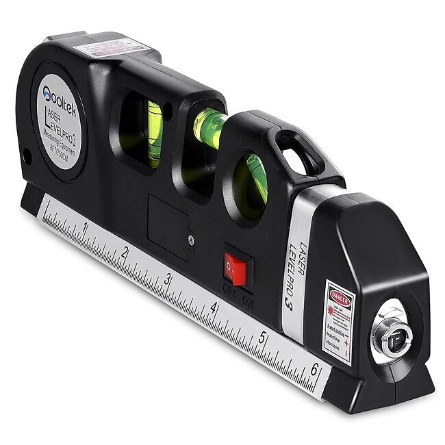 Multipurpose Laser Level Laser Line 8 Feet Measure Tape Ruler Adjusted Standard and Metric Rulers for Hanging Pictures #8957061