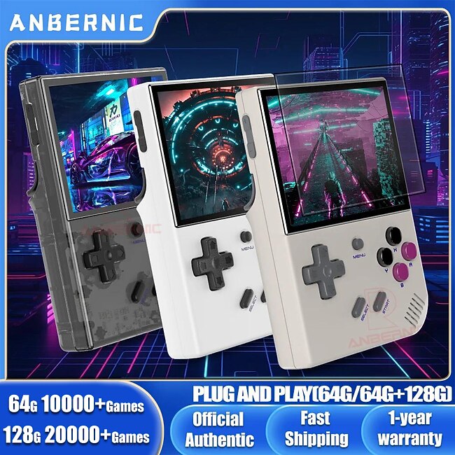 ANBERNIC RG35XX PLUS Retro Handheld Game Console Linux System 3.5 Inch IPS Screen Portable Pocket Video Player #9762513