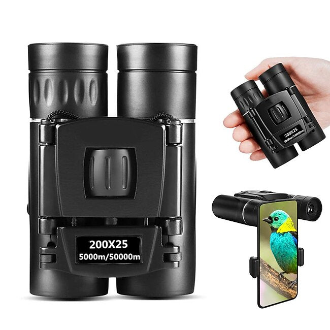200x25 High Power Compact Binoculars with Clear Low Light Vision Large Eyepiece Waterproof Binocular for Adults Kids High Power Easy Focus Binoculars for Bird Watching Outdoor Hunting Travel #9377107