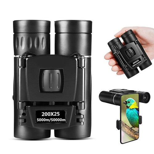 200x25 High Power Compact Binoculars with Clear Low Light Vision Large Eyepiece Waterproof Binocular for Adults Kids High Power Easy Focus Binoculars for Bird Watching Outdoor Hunting Travel #9377107