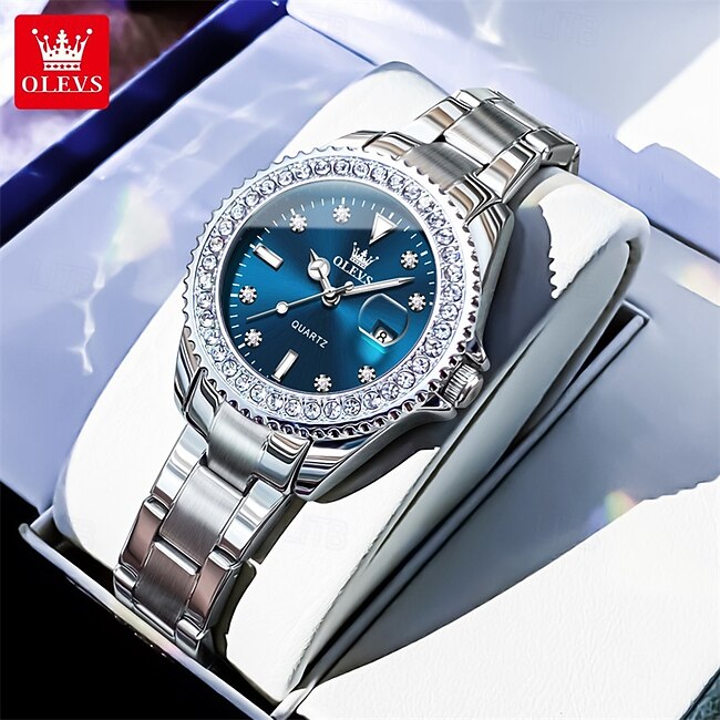New Olevs Brand Women'S Watches Luminous Calendar Diamonds Simple Leisure Quartz Watch Waterproof Sports Ladies Wristwatch #16402124
