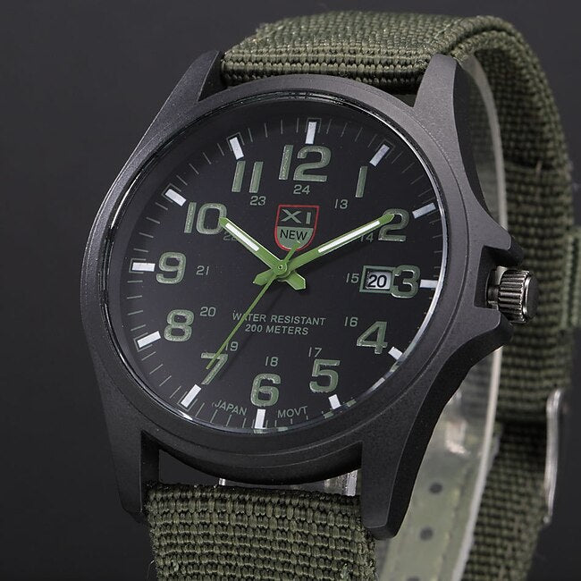 Quartz Watch for Men Analog Quartz Canvas Strap Watches Men Casual Auto Date Quartz Watch Military Army Green Watch Simple Analog Sport Man Wrist Watch #5157711