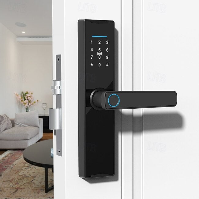 Password Lock Household Wooden Door Fingerprint Lock Anti-theft Door Electronic Lock Tuya Smart Door Lock #15622059