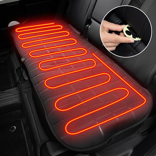 Heated Car Seat Cover Protector Non Slip Auto Front Rear Seat Pad Car Seat Heater Cushion Universal Car Interior Accessories #9658625