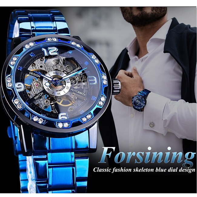 FORSINING Men Mechanical Watch Luxury Large Dial Fashion Business Automatic Watch Self-winding Luminous Calendar Stainless Steel Watch Male Clock #9604580