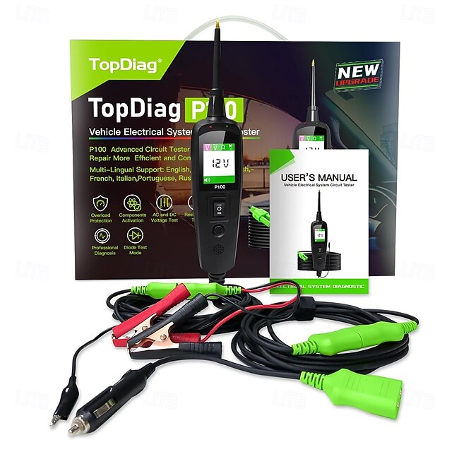 Automotive Circuit Tester 12V 24V Power Circuit Probe Tester Car Electrical Test Tool Kit AC DC Digital Voltage Tester Auto Diagnostic Kit 10M #14958052