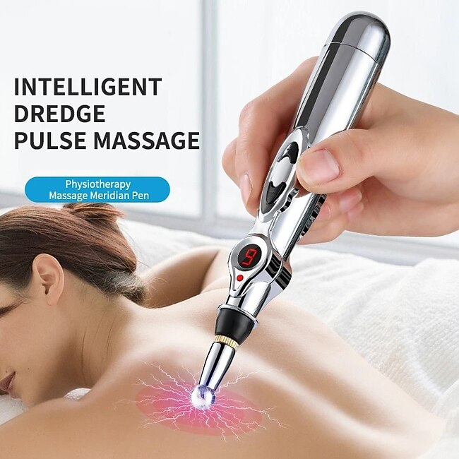 Acupuncture Pen 5 in 1 Electronic Acupuncture Pen Meridian Energy Pulse Massage PenMulti-Function Massage Pen Tools for Massage Energy Therapy Pain Relief1 x AA Battery (Not Included) #9628771