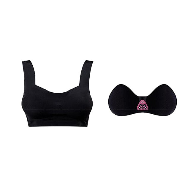 USB Rechargeable Breast Massager Vibrating Hot Compress Comfortable And Seamless Washable Bra Breast Beauty Instrument #9392819