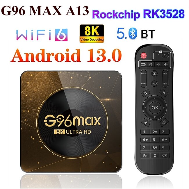 G96 MAX A13 Smart TV Box Android 13 Rockchip RK3528 8K 2.4G/5G WiFi BT5.0 Media Player 2GB 4GB 32GB 64GB ROM Youtube Set Top Box #9669510