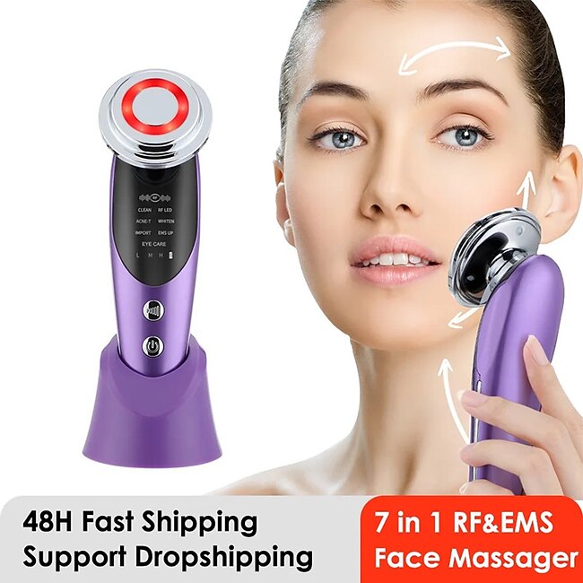 7 in 1 Facial Lifting Device EMS Radiofrequency Micro Current Rejuvenation Facial Massager Light Therapy Anti-aging Anti-wrinkle Beauty Instrument #9478822