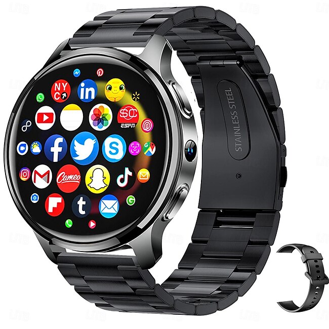 iMosi P68 Smart Watch 1.51 inch 4G LTE Cellular Smartwatch Phone 4G Pedometer Call Reminder Heart Rate Monitor Compatible with Smartphone Men GPS Hands-Free Calls Waterproof IP 67 46mm Watch Case #14061099