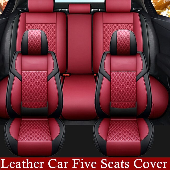 Car Seat Cover Universal Auto Seat Cover PU Leather Car Five Seats Cover Pad Breathable Seat Pad Cushion Car Accessories for Most Model #9644191