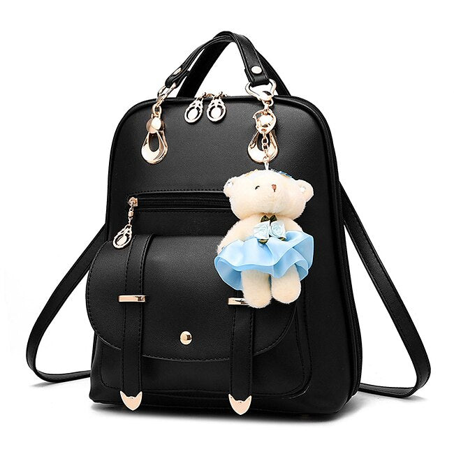 Backpack Purse for Women Large Capacity Leather Shoulder Bags Cute Mini Backpack for Girls,Black, Back to School Gift #9149921